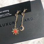 シルバー925 月×太陽 アシンメトリーピアス