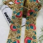new!!r5-10 50cm×約4.5cm ▶︎インド刺繍リボン◀︎  ジャガードリボン•チロリアンテープ•インド•チュール•チュールリボン•シルクリボン•刺繍•刺繍リボン