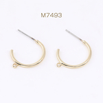 M7493  18個  デザインポストピアス フープ 1カン 17×21mm ゴールド  3×（6ヶ）