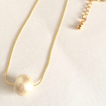 【送料込み】コットンパールのシンプル一粒ネックレス
