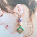 ⭐️夏色《ラグーン》ピアス/イヤリング（金属アレルギー対応）14kgf  夏のおでかけに♪