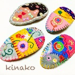 お花の刺繍パッチンどめ