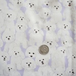 《３０ｃｍ×１５０ｃｍ》　カットクロス　ビションフリーゼ　シーチング生地　綿　コットン　春　かわいい　ラベンダー　犬柄