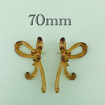 importアクリルリボンピアス  ブラウン　1ペア