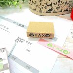 【 FAX済 】オフィス用スタンプ 仕事で使える一言伝言メモのハンコ　アイコン付きで可愛く付箋に押せる