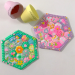 コースター☆ピンク&グリーン2枚セット