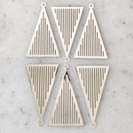 Silver Striped Triangle Pendant Tops