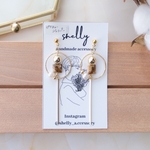 ピクチャージャスパーとゴールドフープのピアス&イヤリング