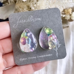 glass drop fairy white flower Earrings