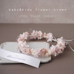 baby&kids flower crown  pink　 ＊子供用花冠＊ ベビー　キッズ　誕生日　お祝い　記念日