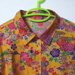 和柄シャツ イエロー