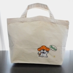 挨拶をするビーグルの刺繍入りキャンバストートバッグSサイズ
