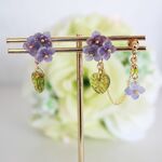 小さな紫陽花２連ピアス
