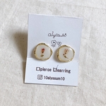 erica white earring/ドライフラワー  レジン