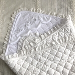 赤ちゃんおくるみ  ブランケット White