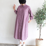 リネンシャンブレーピンタックシャツワンピース【オーキッド】