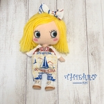 ☆THIERRY☆イーマリーちゃん着せ替えお洋服 セイリングB どっちも前2wayサロペット　ヘアーリボン　ネックレス