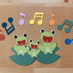 小さな壁面飾り【6月＊カエルの親子】