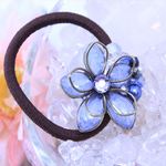 ☆お花ヘアゴム☆パールグレー