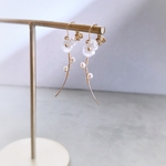 ＂ floret " vintage frost   /   マットクリアカラー　小さなお花のピアス