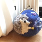 【m様オーダー品】惑星×ハリネズミがま口