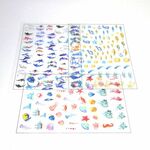 【材料】6枚セット　海あつめイラスト透明シート　レジン封入に【資材】