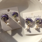 青紫色の華　イヤリング&ピアス