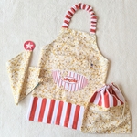●再販●子供エプロン&三角巾 ♡ popcorn