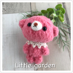 Little garden あみぐるみ くま　ピンク　ストラップ　K-17
