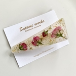 ❇︎botanical hair clip❇︎      押し花　ボタニカル　レジン　ヘアクリップ　バラ　パール　ドライフラワー　本物のお花　薔薇　ローズ　春