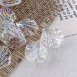 30pcs[20mm×16mm]オーロラ 花びらチャーム[トップ穴] a122