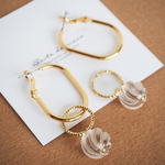 2way 天然石クリスタルピアス