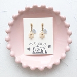 パステルフラワーピアス・イヤリング  blue