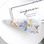 紫陽花の三角ヘアクリップ