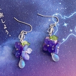 紫陽花のピアス/イヤリング グラデーション星空色