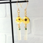 ひまわりの風鈴　ピアス　イヤリング　レジン　夏　フラワー　イエロー