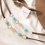 【再販】2WAY turquoise goldpaintbeads long necklace