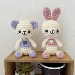 あみぐるみ☆パープルくま&ピンクうさぎペア