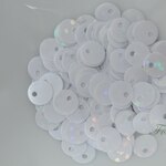 スパンコール 6mm 約340枚(約5g) 丸 トップホール ホログラム 白 (SCC06HWHHYTH)