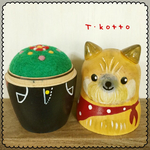 K様オーダー品＊お散歩行こうよ♪ヨークシャテリア＊マトリョーシカ針山