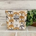 sale! ラミネート ポケットティッシュポーチ 犬柄　イヌ　ほぼ柴犬　ワンコいっぱい　ポケットティッシュケース ミニポーチ女の子ポーチ