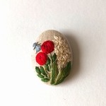 champ de fleurs  刺繍 ブローチ 