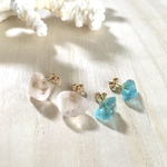 14kgf／原石ピアス_seaglass ⑥