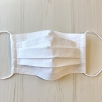 白のコットン刺繍レース 【接触冷感】プリーツマスク  ♡ マスク　大人　春夏