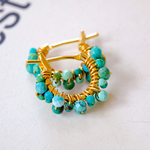 【再販】ターコイズデザインピアス/イヤリング・樹脂フープピアス