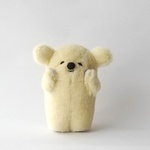 はずかしがりっこ　いぬくまイエロー　 手のひらサイズぬいぐるみ（1点物）