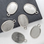 【１０個】no18 18 ✕ 13 mm オーバル セッティング チャーム 