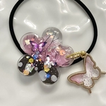 蝶の花形ヘアゴムチャーム付き