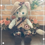 ジェラトーニSサイズ☆合皮ベスト コスチューム☆茶系チェック10点セット☆ベージュのハンチング帽子