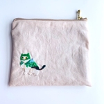 【SALE】泥棒猫の刺繍ポーチ